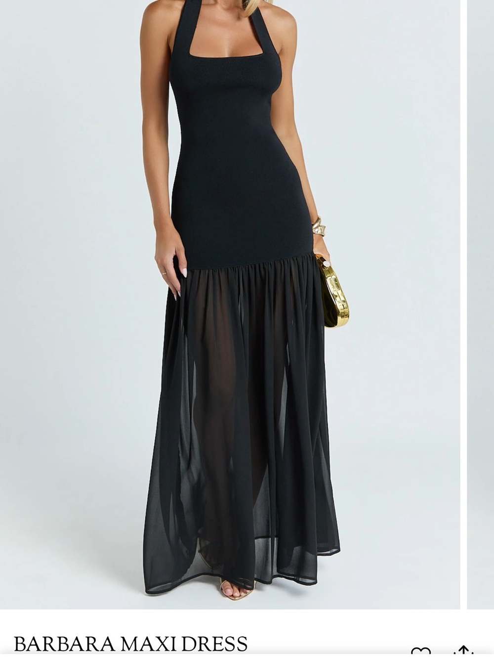 Black Sheer Panel Maxi Skirt